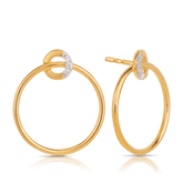 Bead Set Diamond Circle Stud Earrings in 9ct Yellow Gold - Wallace Bishop