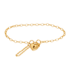 Belcher Heart Padlock Bracelet in 9ct Yellow Gold