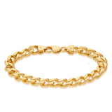 Bevelled Curb Bracelet in 9ct Yellow Gold