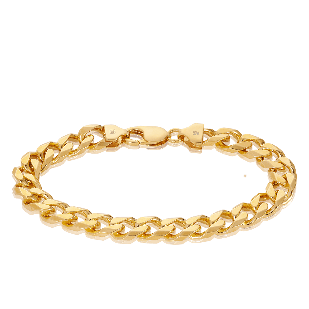 Bevelled Curb Bracelet in 9ct Yellow Gold - Wallace Bishop