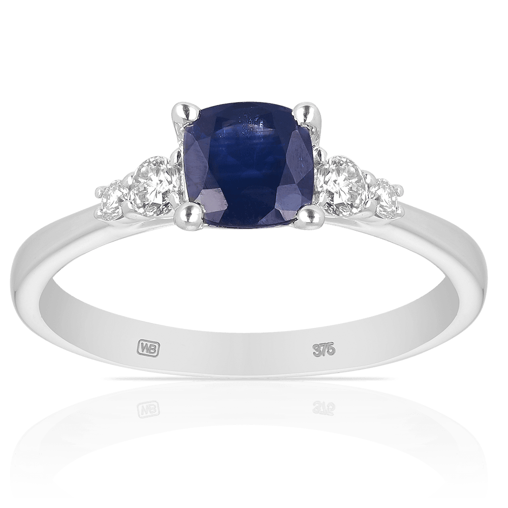 Blue Sapphire Ring in 9ct White Gold - Wallace Bishop