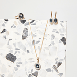 Blue Topaz & Diamond Earrings in 9ct Yellow Gold