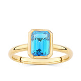 Topaz Emerald Cut Ring in 9ct Yellow Gold