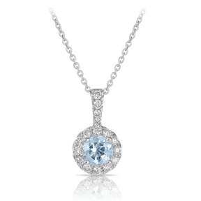 Bluebird of Happiness Aquamarine and Diamond Pendant in 9ct White Gold TGW 0.68ct - Wallace Bishop