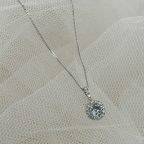 Bluebird of Happiness Aquamarine and Diamond Pendant in 9ct White Gold TGW 0.68ct - Wallace Bishop