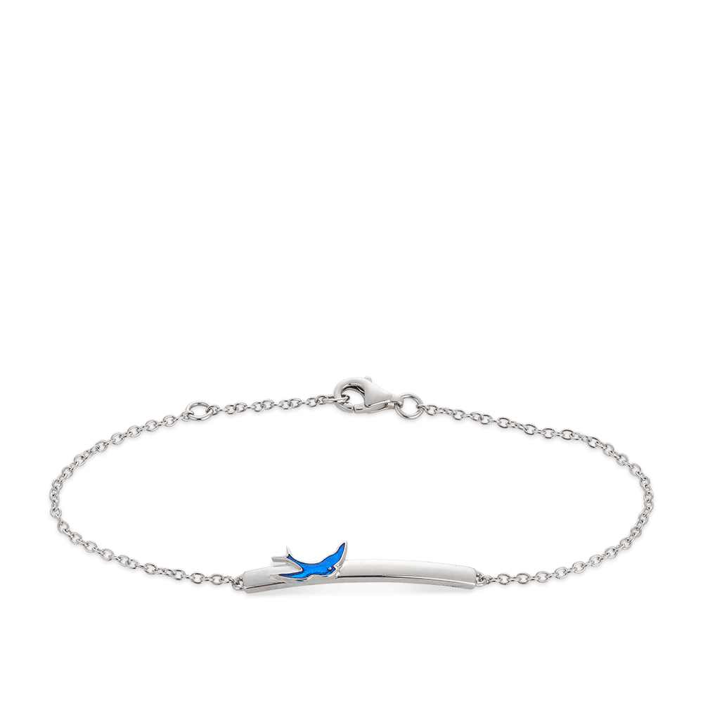 Bluebird of Happiness Children's ID Bracelet in Sterling Silver