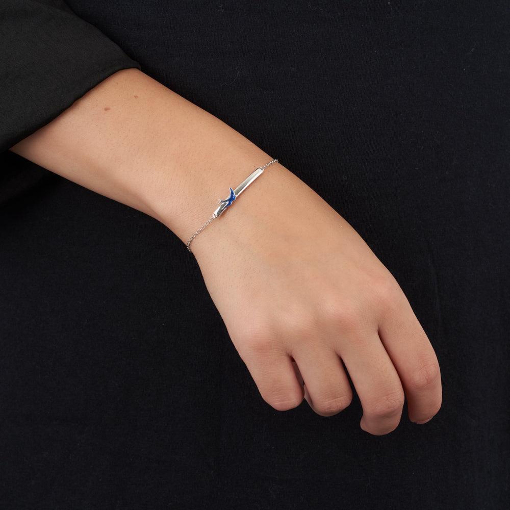 Bluebird of Happiness Children's ID Bracelet in Sterling Silver