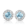 Bluebird of Happiness® Aquamarine & Diamond Stud Earrings in 9ct White Gold