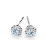 Bluebird of Happiness® Aquamarine & Diamond Stud Earrings in 9ct White Gold