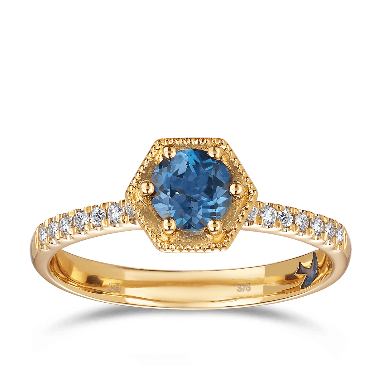 Bluebird of Happiness® Blue Topaz & Diamond Ring in 9ct Yellow Gold - Wallace Bishop