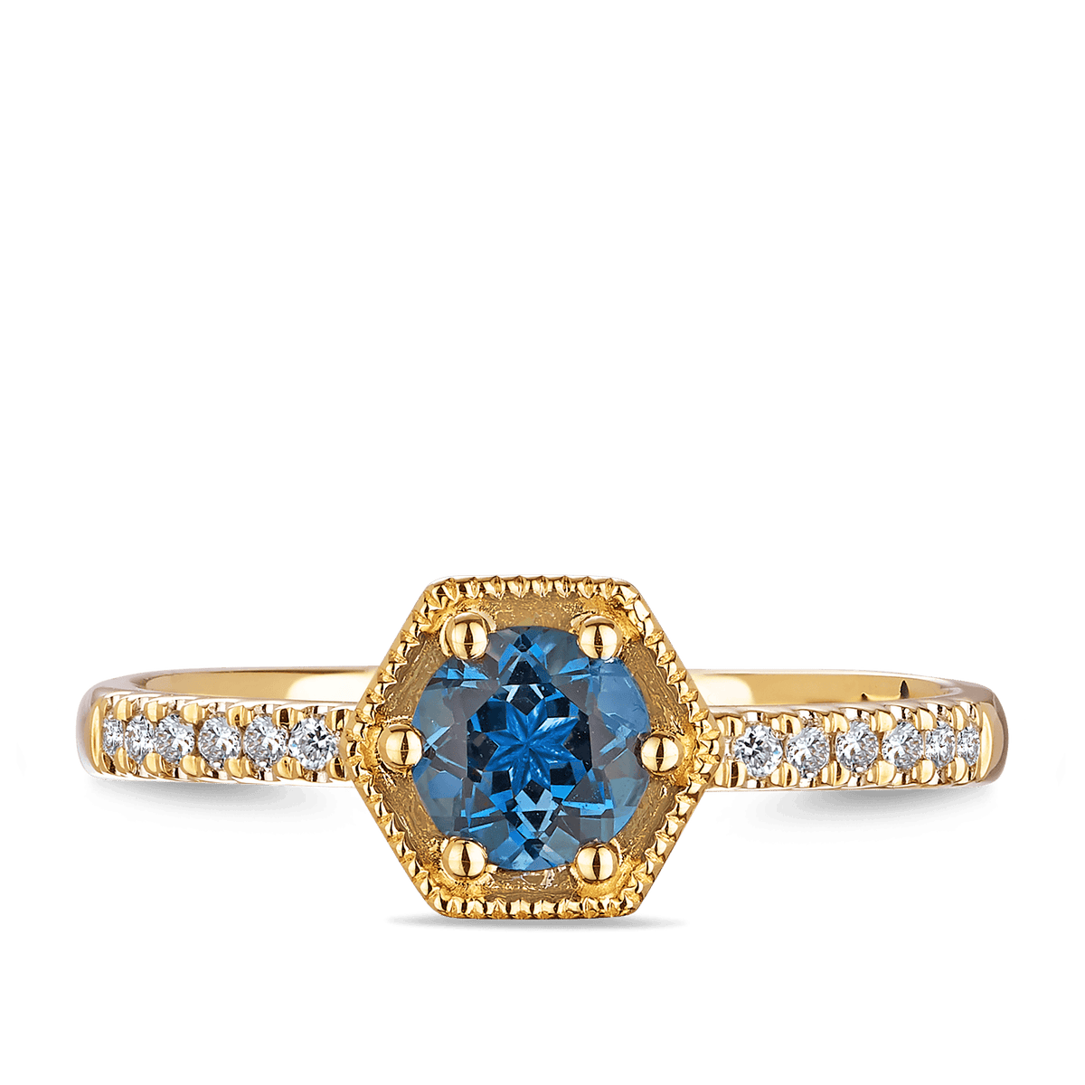 Bluebird of Happiness® Blue Topaz & Diamond Ring in 9ct Yellow Gold - Wallace Bishop