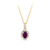 Bluebird Rhodolite Garnet & 0.15ct TW Diamond Pendant in 9ct Yellow Gold - Wallace Bishop