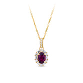 Bluebird Rhodolite Garnet & 0.15ct TW Diamond Pendant in 9ct Yellow Gold - Wallace Bishop