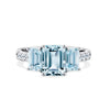 Bluebird™ Aquamarine & 0.25ct TW Diamond Ring in 9ct White Gold