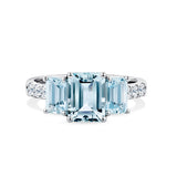 Bluebird™ Aquamarine & 0.25ct TW Diamond Ring in 9ct White Gold