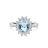 Bluebird™ Aquamarine & 0.50ct TW Diamond Ring in 9ct White Gold - Wallace Bishop
