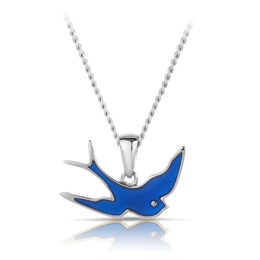 Bluebird of Happiness Children's Pendant Necklace in Sterling Silver