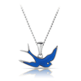 Bluebird of Happiness Children's Pendant Necklace in Sterling Silver