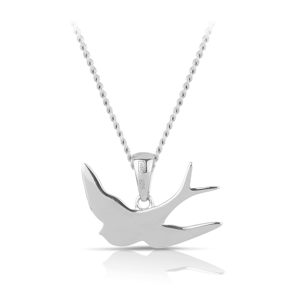 Bluebird of Happiness Children's Pendant Necklace in Sterling Silver