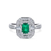 Bluebird™ Emerald & 0.50ct TW Diamond Ring in 9ct White Gold