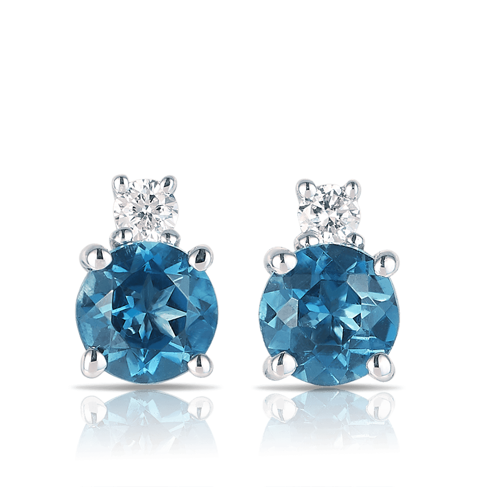 Bluebird™ London Blue Topaz & 0.05ct TW Diamond Stud Earrings - Wallace Bishop
