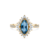 Bluebird™ London Blue Topaz & 0.33ct TW Diamond Ring in 9ct Yellow Gold
