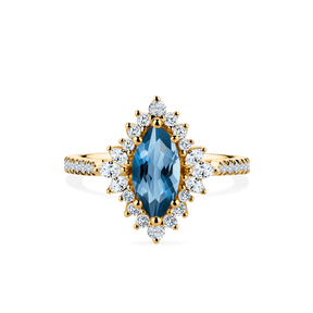 Bluebird™ London Blue Topaz & 0.55ct TW Diamond Ring in 9ct Yellow Gold - Wallace Bishop