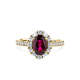 Bluebird™ Rhodolite Garnet & 0.50ct TW Diamond Ring in 9ct Yellow Gold