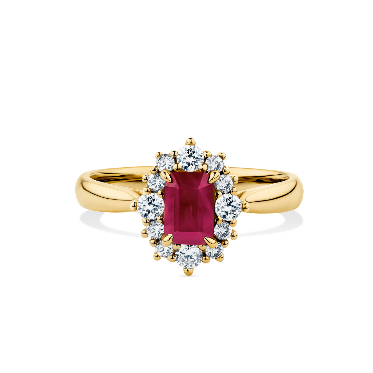 Bluebird™ Ruby & 0.33ct TW Diamond Ring in 9ct Yellow Gold - Wallace Bishop