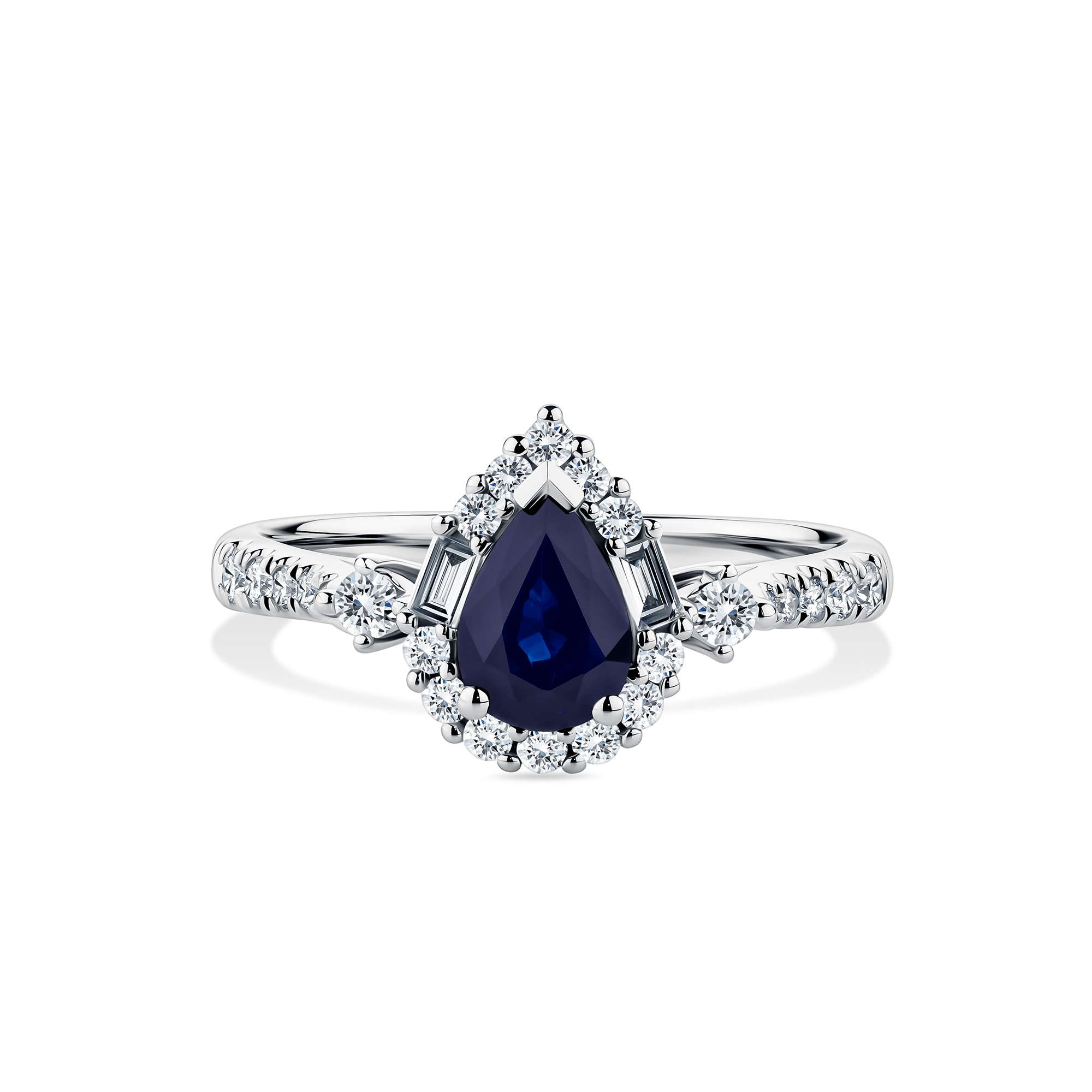 Bluebird™ Sapphire and Diamond Ring in 9ct White Gold