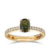 Bluebird™ Tourmaline & Diamond Solitaire Ring in 9ct Yellow Gold - Wallace Bishop