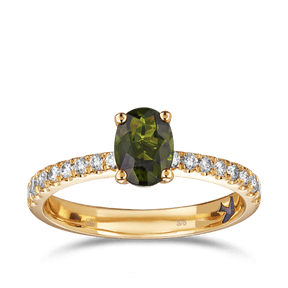 Bluebird™ Tourmaline & Diamond Solitaire Ring in 9ct Yellow Gold - Wallace Bishop