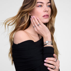 Daniel Wellington Petite Mini Arch 3-link White Silver