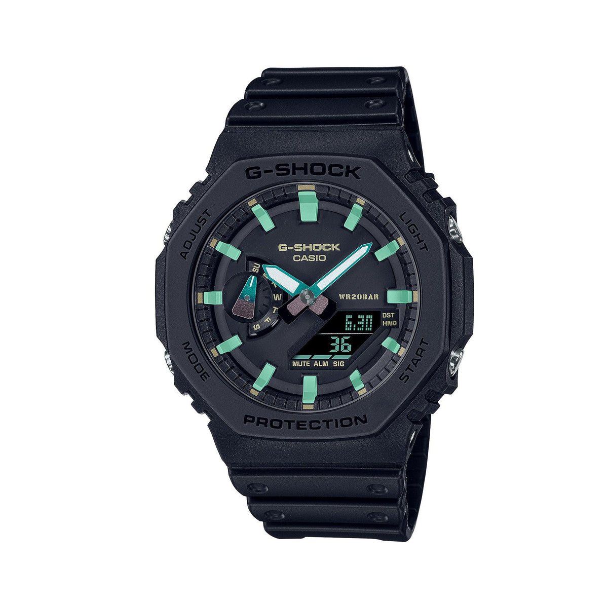 Casio Analogue-Digital 2100 Series Black Men's Watch GA-2100RC-1A - Wallace Bishop