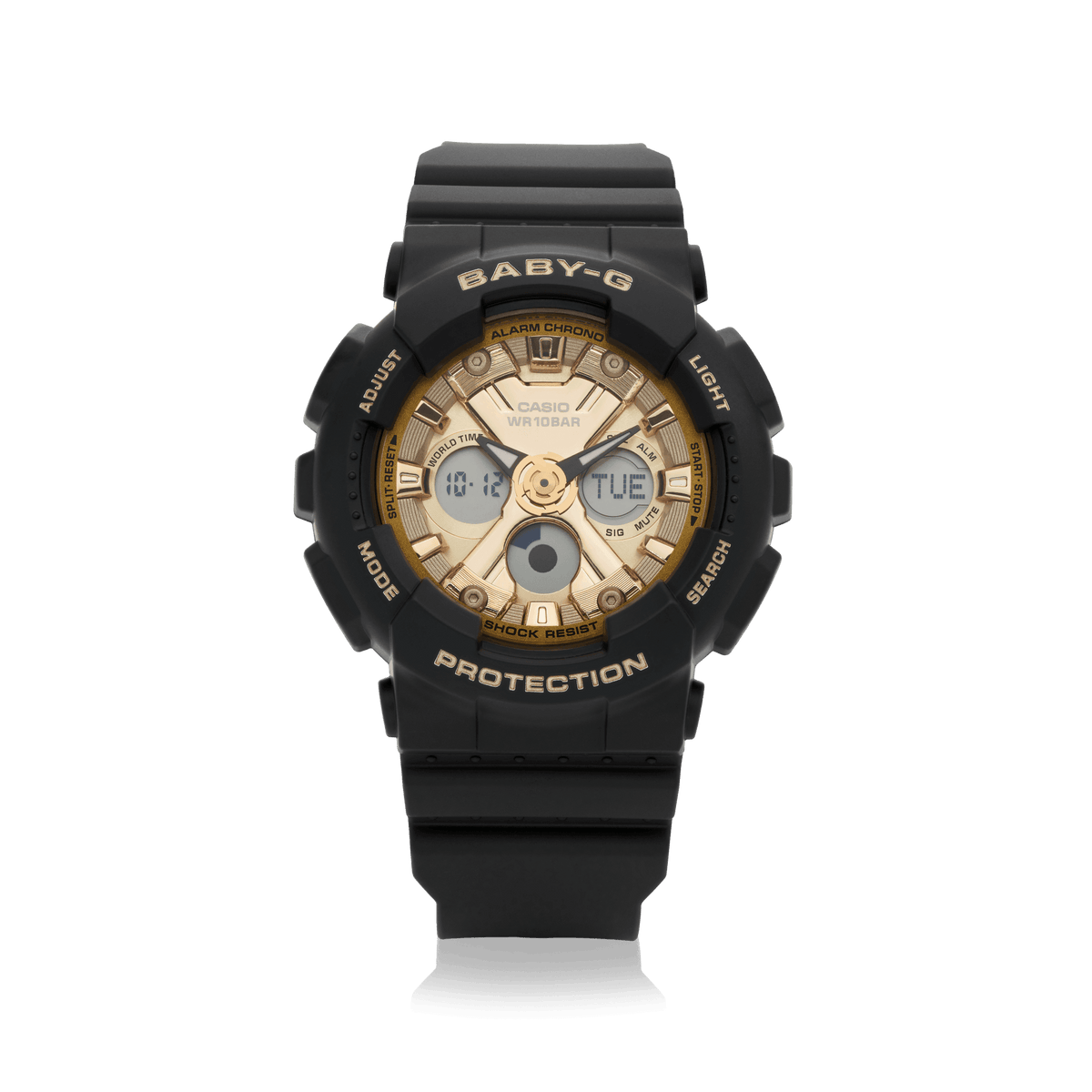 Casio Baby-G Analogue Digital Watch with Resin Case, Strap and Gold Dial