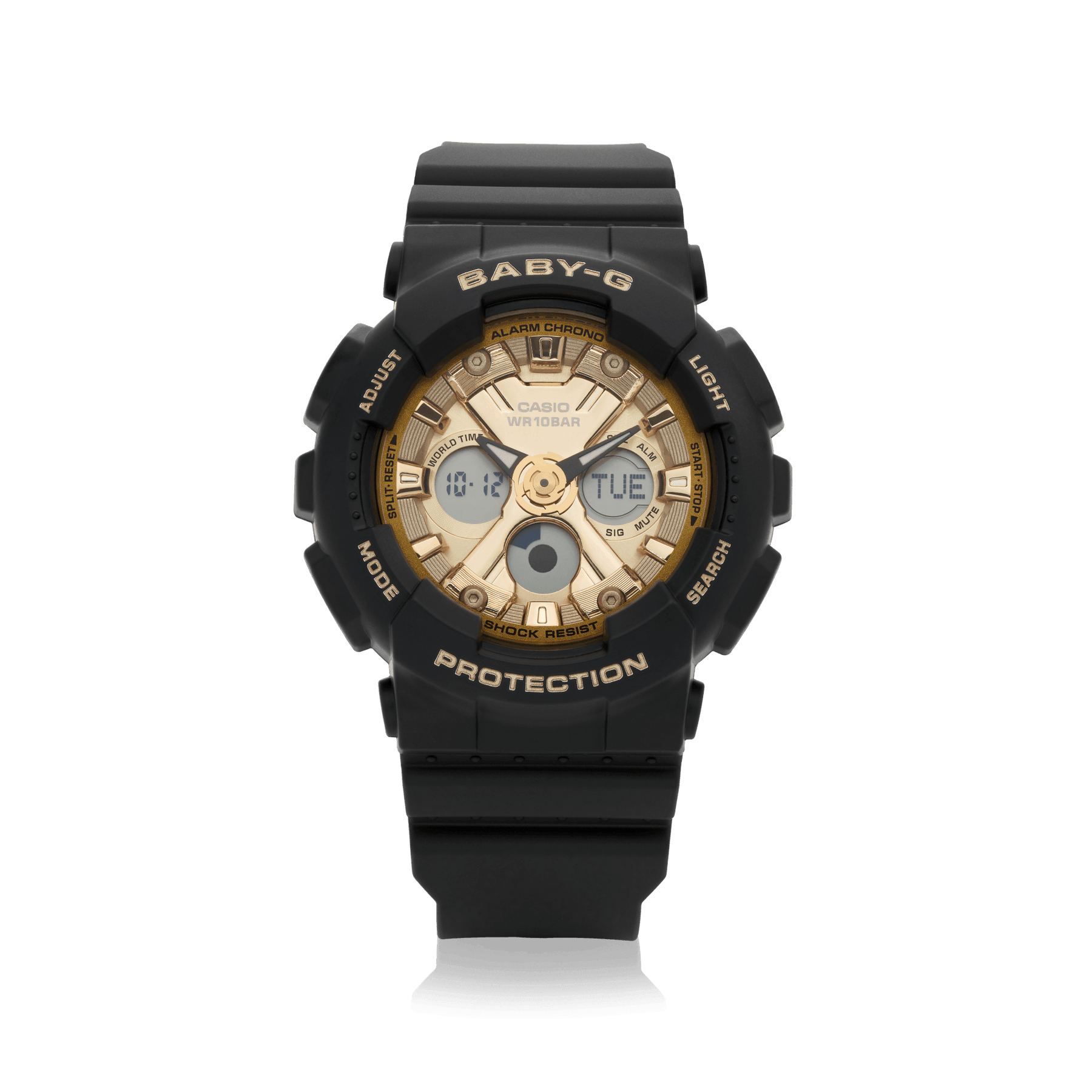Casio Baby-G Analogue Digital Watch with Resin Case, Strap and Gold Dial