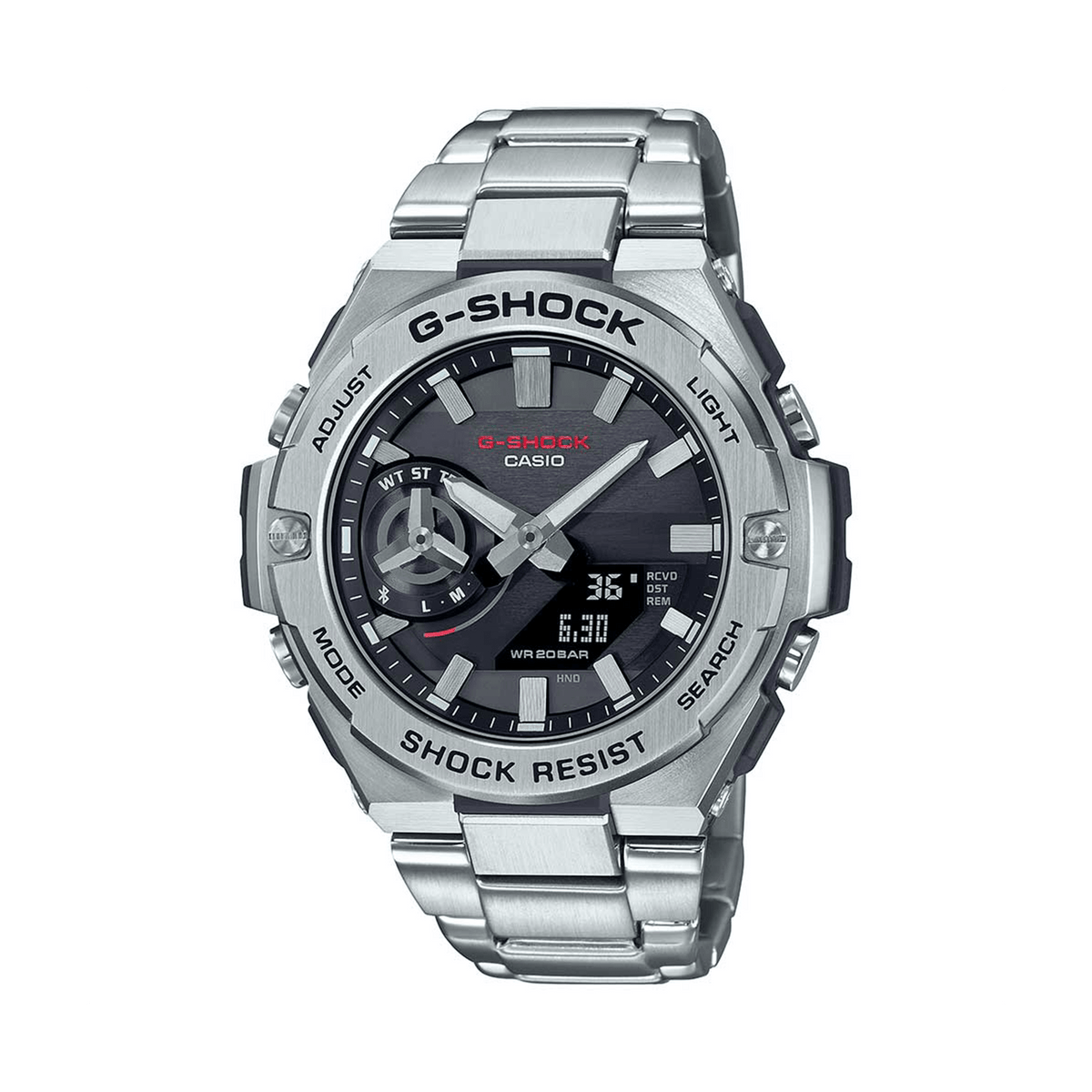 Casio G-Shock Men's 46mm Stainless Steel Analogue Digital Watch GSTB500D-1A - Wallace Bishop