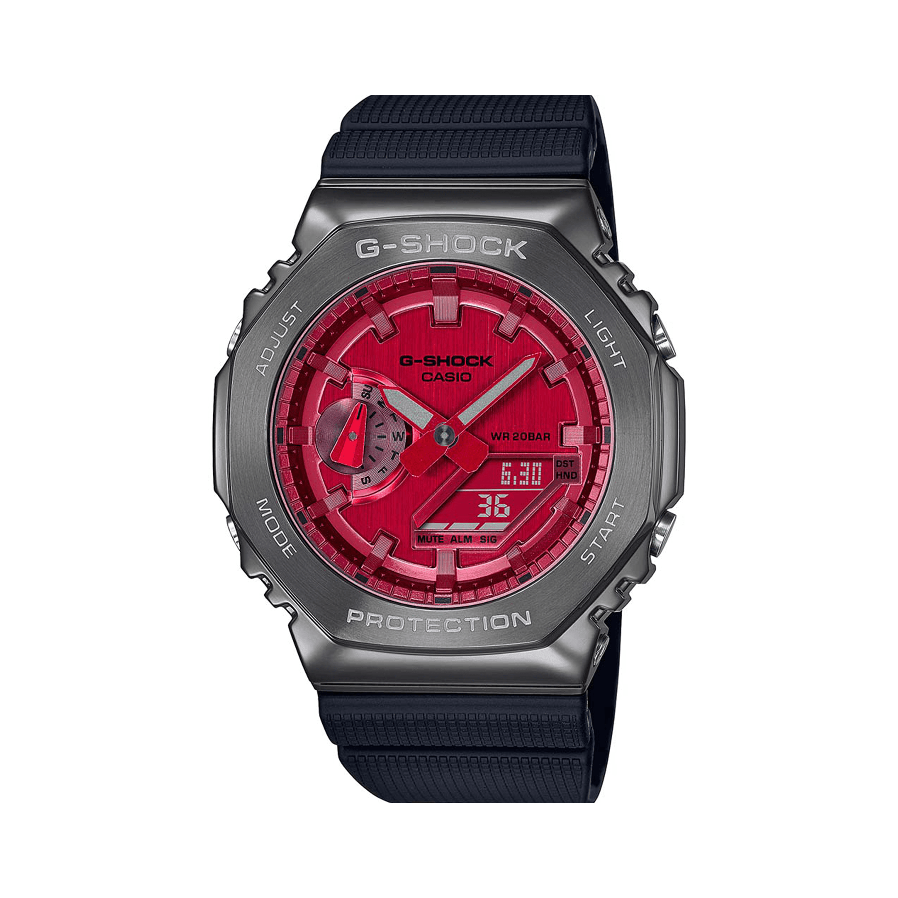 Casio G-SHOCK Men's Black & Steel Analogue Digital Sport Watch GM2100B-4A