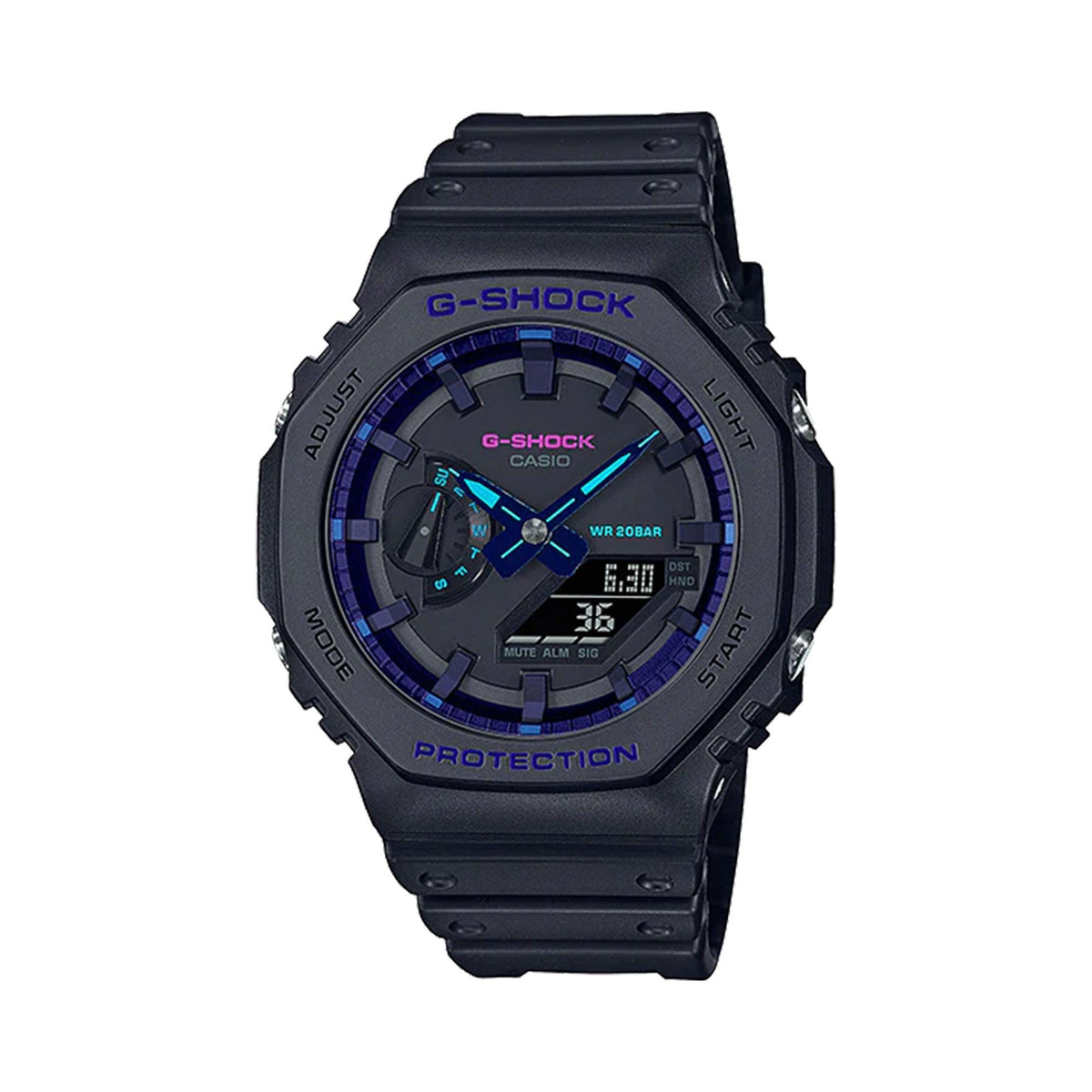 Casio G-Shock Men's Resin Analogue Digital Watch GA2100VB-1ADR - Wallace Bishop