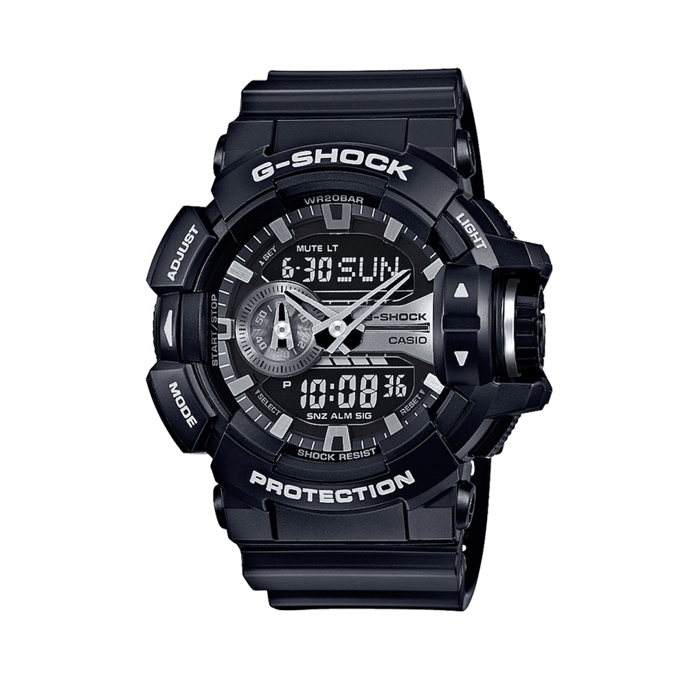 Casio Men's G-Shock Resin Analogue Digital Sport Watch Black Dial GA400GB-1A - Wallace Bishop