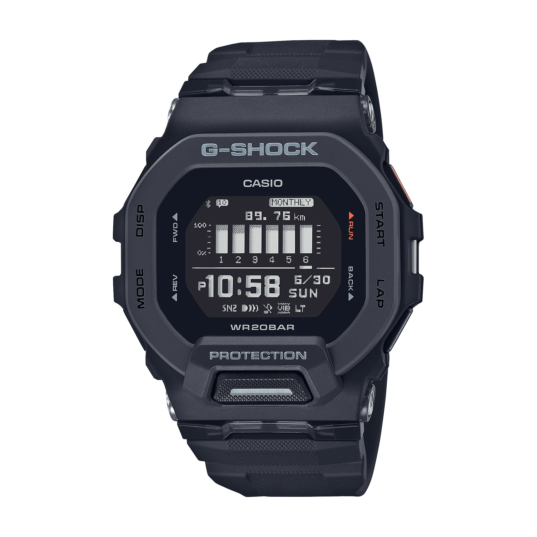Casio Men's G-Shock Resin Digital Sport Watch LCD GBD200-1 - Wallace Bishop