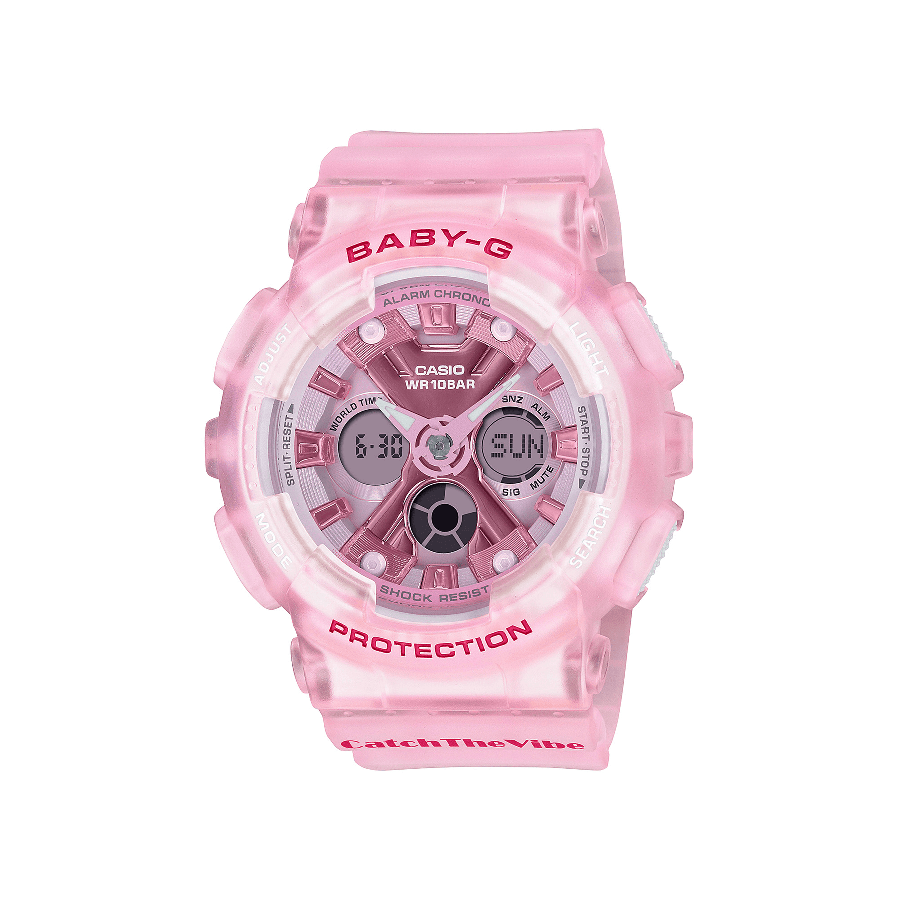 Casio Women's Baby-G Resin Analogue Digital Sport Watch Pink Dial BA130CV-4A - Wallace Bishop