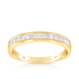 Channel Set Diamond Band Ring in 18ct Yellow Gold