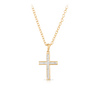 Channel Set Diamond Cross Pendant in 9ct Yellow Gold