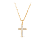 Channel Set Diamond Cross Pendant in 9ct Yellow Gold