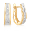 Channel Set Diamond Hoop Earrings in 9ct Yellow Gold