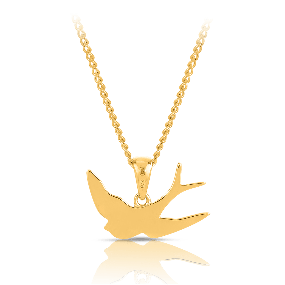 Bluebird of Happiness Pendant in 9ct Yellow Gold