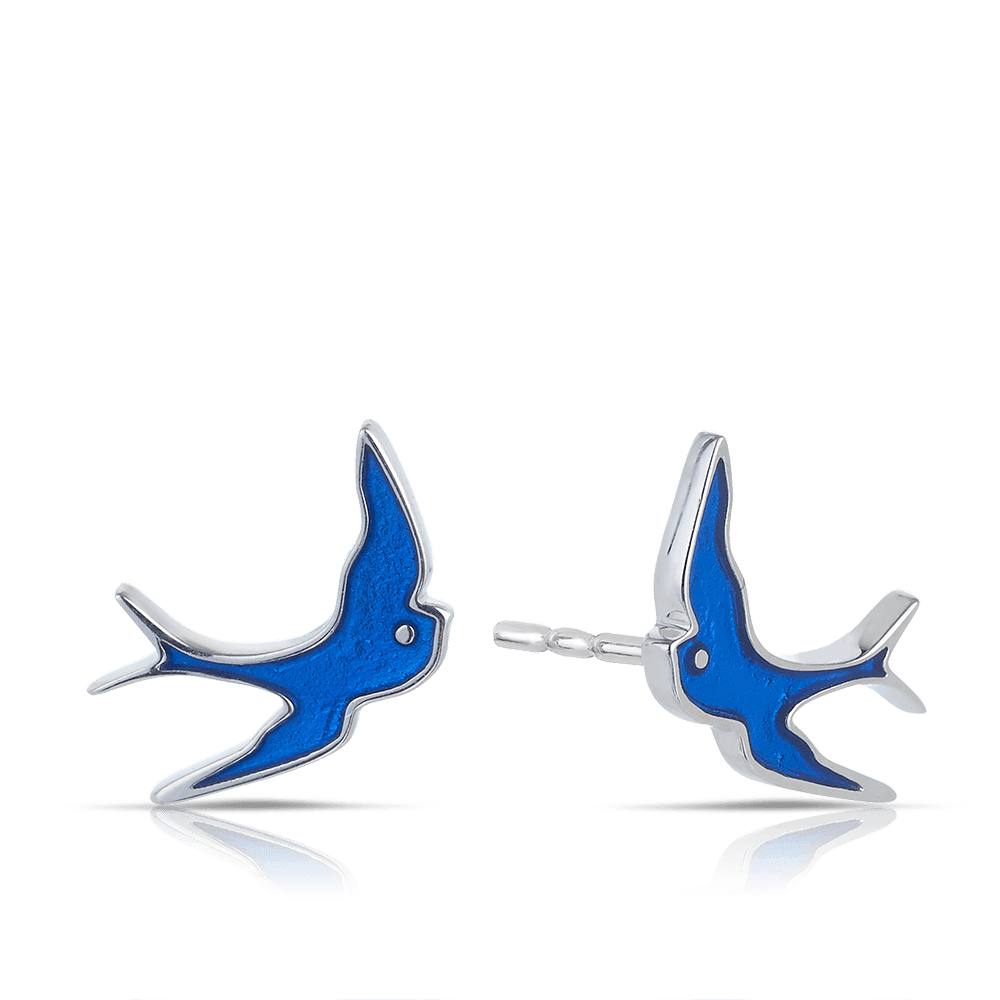 Bluebird of Happiness Children's Stud Earrings in Sterling Silver