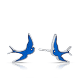 Bluebird of Happiness Children's Stud Earrings in Sterling Silver