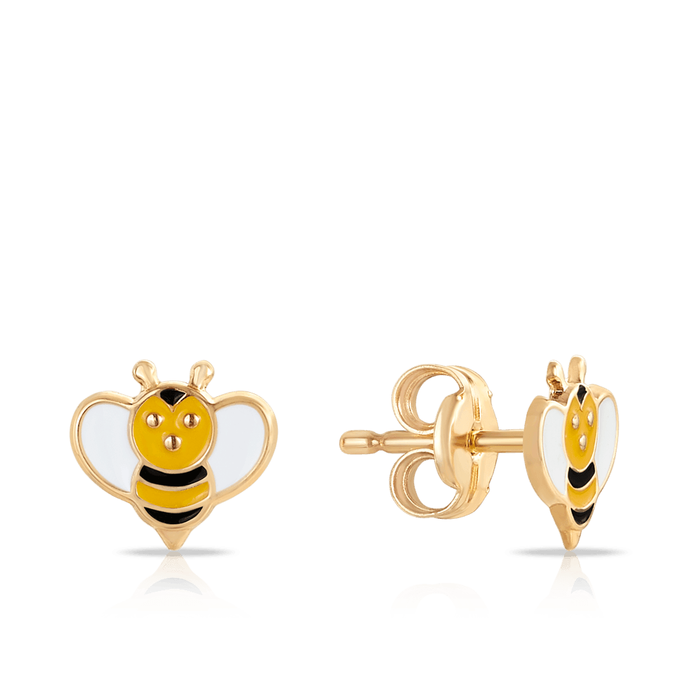 Children's Bumble Bee Earrings in 9ct Yellow Gold - Wallace Bishop